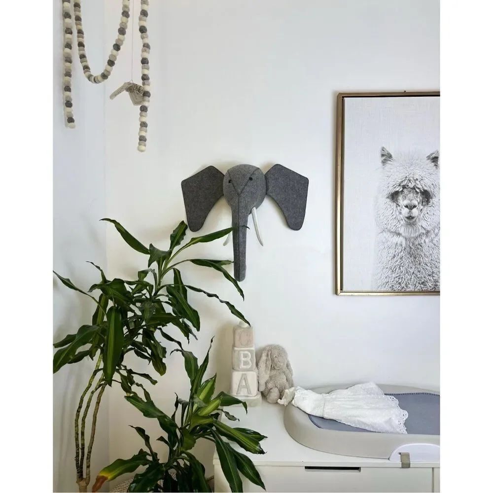 Gray Felt Elephant - Picture 4 of 5